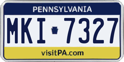 PA license plate MKI7327