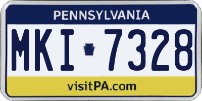 PA license plate MKI7328