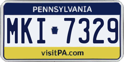 PA license plate MKI7329