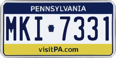PA license plate MKI7331