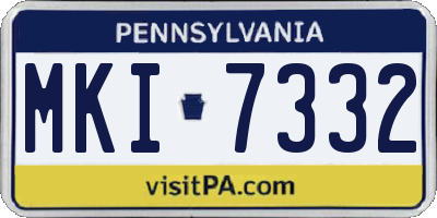 PA license plate MKI7332