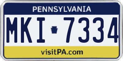 PA license plate MKI7334