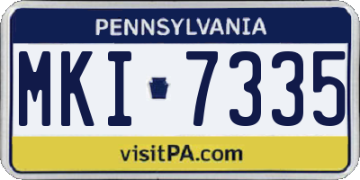 PA license plate MKI7335