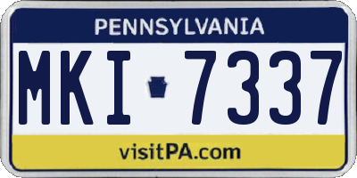 PA license plate MKI7337