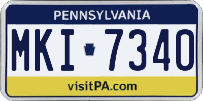 PA license plate MKI7340
