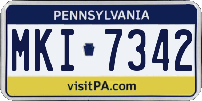 PA license plate MKI7342