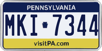 PA license plate MKI7344