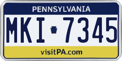 PA license plate MKI7345