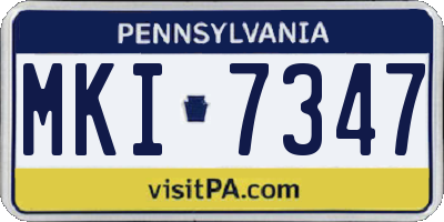 PA license plate MKI7347