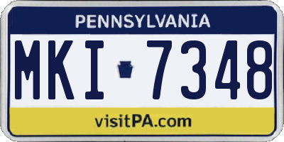 PA license plate MKI7348