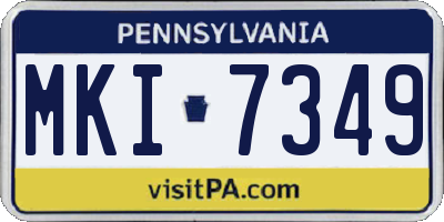 PA license plate MKI7349