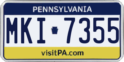PA license plate MKI7355
