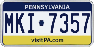 PA license plate MKI7357