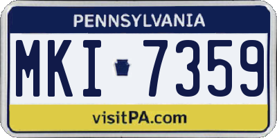 PA license plate MKI7359