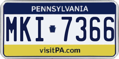 PA license plate MKI7366