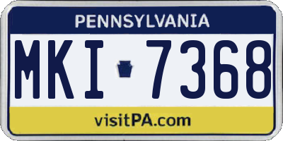PA license plate MKI7368
