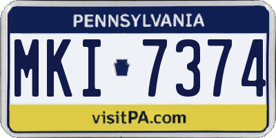 PA license plate MKI7374