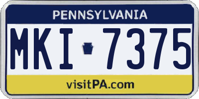 PA license plate MKI7375