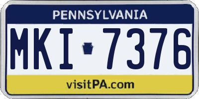 PA license plate MKI7376