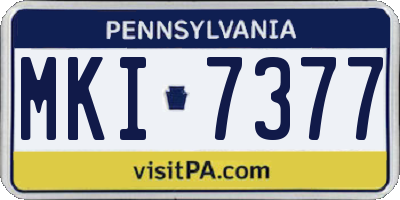 PA license plate MKI7377