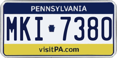 PA license plate MKI7380