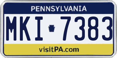 PA license plate MKI7383