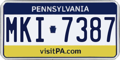 PA license plate MKI7387