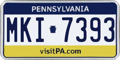 PA license plate MKI7393