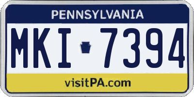 PA license plate MKI7394