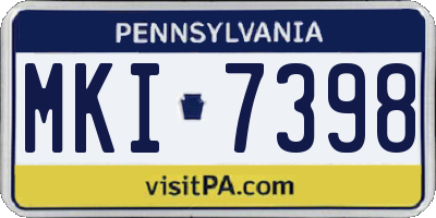 PA license plate MKI7398