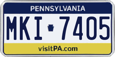 PA license plate MKI7405