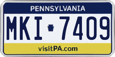 PA license plate MKI7409