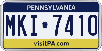 PA license plate MKI7410