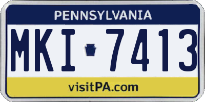 PA license plate MKI7413