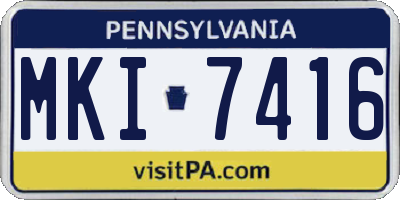 PA license plate MKI7416