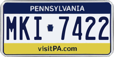 PA license plate MKI7422