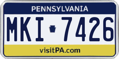 PA license plate MKI7426