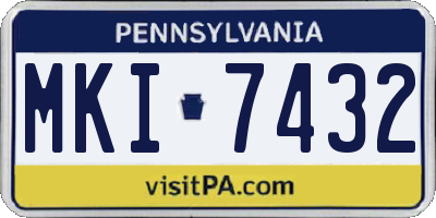 PA license plate MKI7432