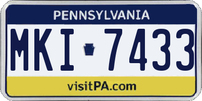 PA license plate MKI7433