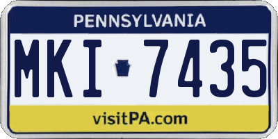 PA license plate MKI7435