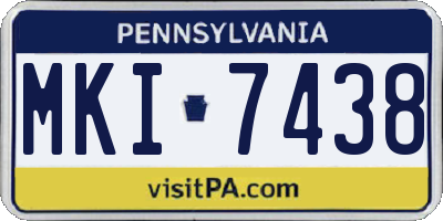 PA license plate MKI7438