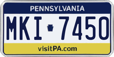 PA license plate MKI7450