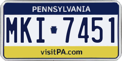 PA license plate MKI7451