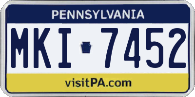 PA license plate MKI7452
