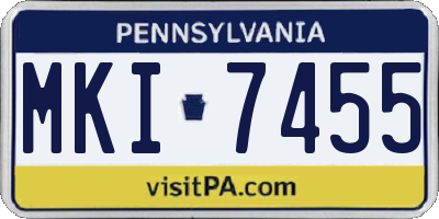 PA license plate MKI7455