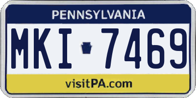 PA license plate MKI7469