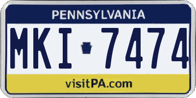 PA license plate MKI7474