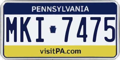 PA license plate MKI7475