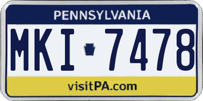 PA license plate MKI7478