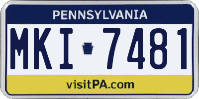 PA license plate MKI7481